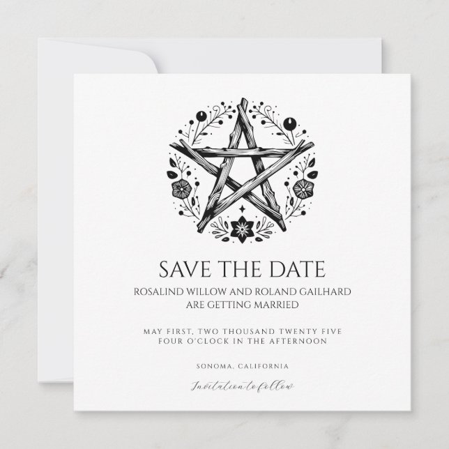 Romantic Pagan Wicca Wedding Invitation (Front)