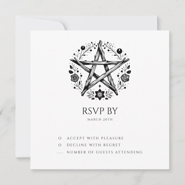 Romantic Pagan Wicca Wedding RSVP Invitation (Front)