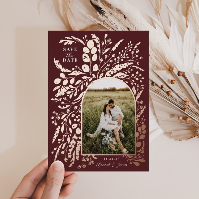 Romantic Painted Floral Arch Photo | Save The Date (Creator Uploaded)