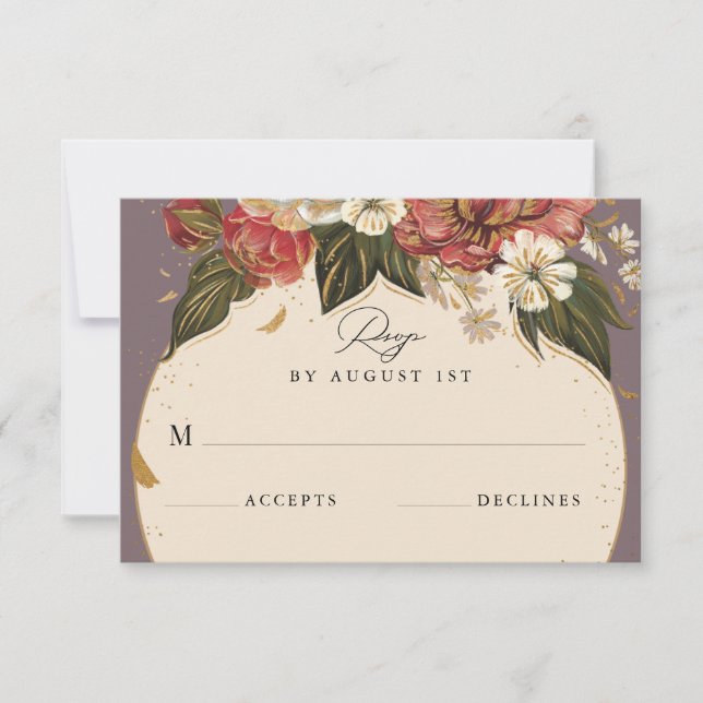 Romantic Painted Floral RSVP Card (Front)