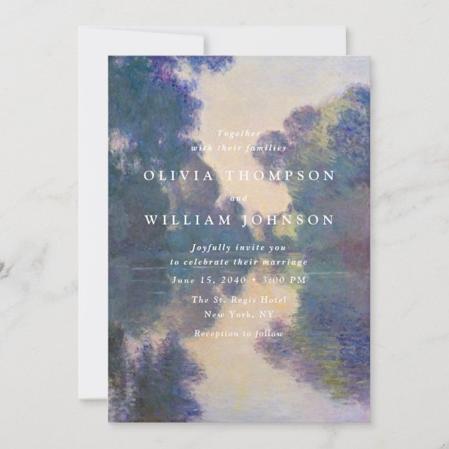 Romantic Painted Landscape Wedding Invitation (Front)