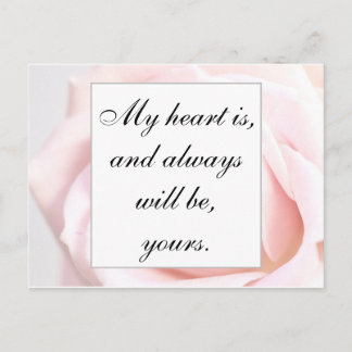 Romantic Pale Pink Floral Jane Austen Love Quote Postcard