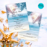 Romantic Palm Tree Tropical Island Beach Wedding Invitation<br><div class="desc">Set sail on your romantic journey with this stunning Custom Romantic Palm Tree Tropical Island Beach Wedding Invitation, the perfect beginning for your summer love story. This captivating invite encapsulates the essence of a beach wedding with tasteful design elements like palm motifs, soft hues, and elegant calligraphy. You can truly...</div>