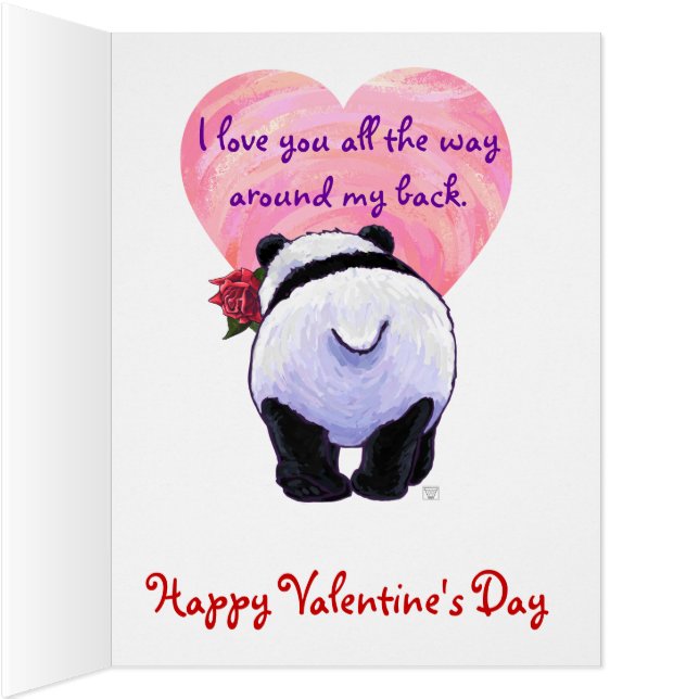 Romantic Panda Bear with Rose (Inside (Right))