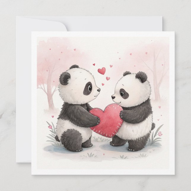 Romantic Panda Card (Front)