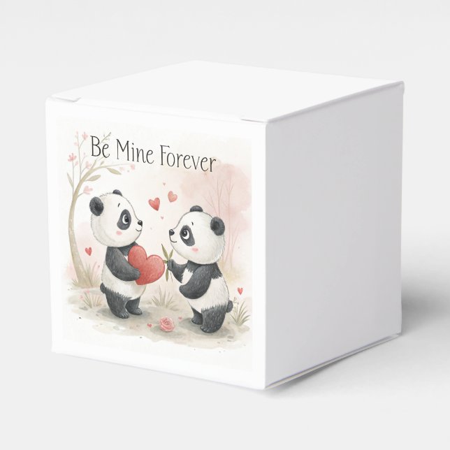 Romantic Panda Card – Be Mine Forever Favour Box (Front Side)