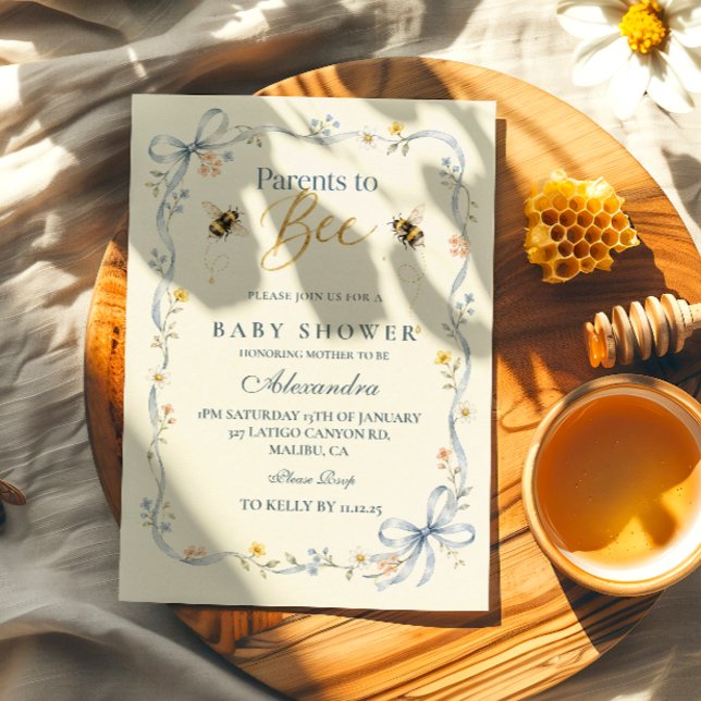 Romantic Parents To Bee Baby Shower Invitation (Creator Uploaded)