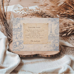 Romantic Paris Bridal Shower Thank You Card