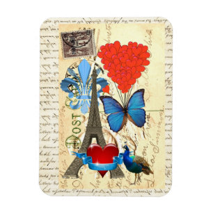 Romantic Paris collage Magnet