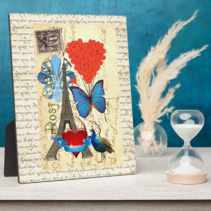 Romantic Paris collage Plaque