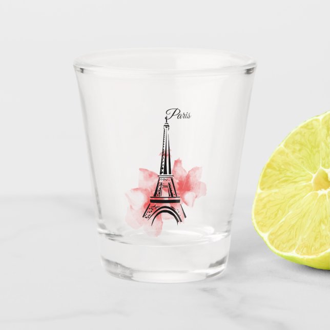 Romantic Paris Eiffel Tower Shot Glass (Front)