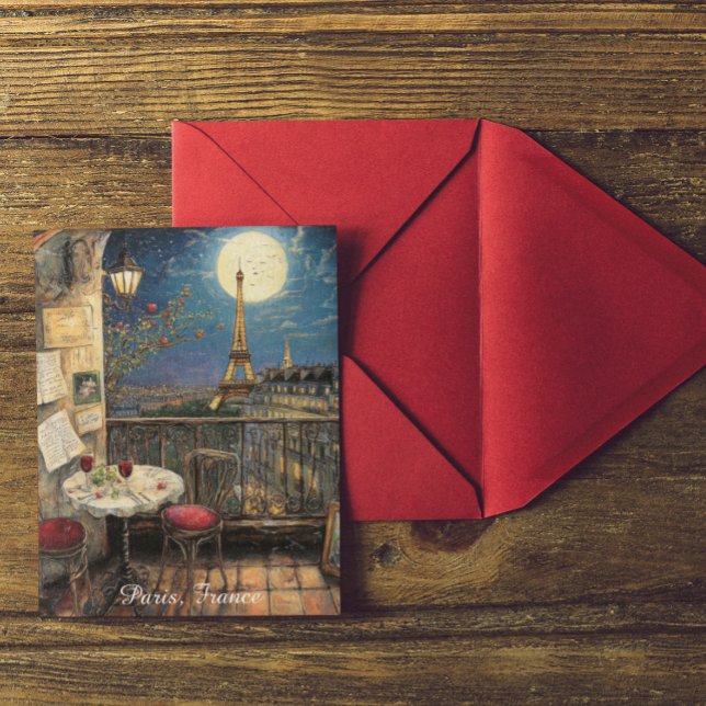 Romantic Paris France Eiffel Tower Illustration Postcard (Romantic Vintage Paris France Eiffel Tower Postcard)