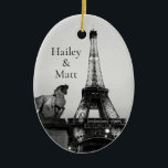 Romantic Paris Lit Up Eiffel Tower Wedding Ceramic Tree Decoration<br><div class="desc">A unique view of The Eiffel Tower lit up for Valentines Day. These ornaments are perfect for weddings and anniversaries. This romantic photograph was taken while on my honeymoon in Paris on Valentines Day. It doesn’t get more romantic than that.</div>