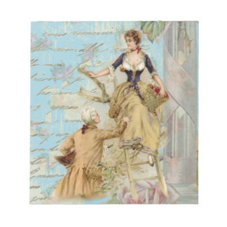 Romantic Paris Lovers Shabbychic blue Notepad