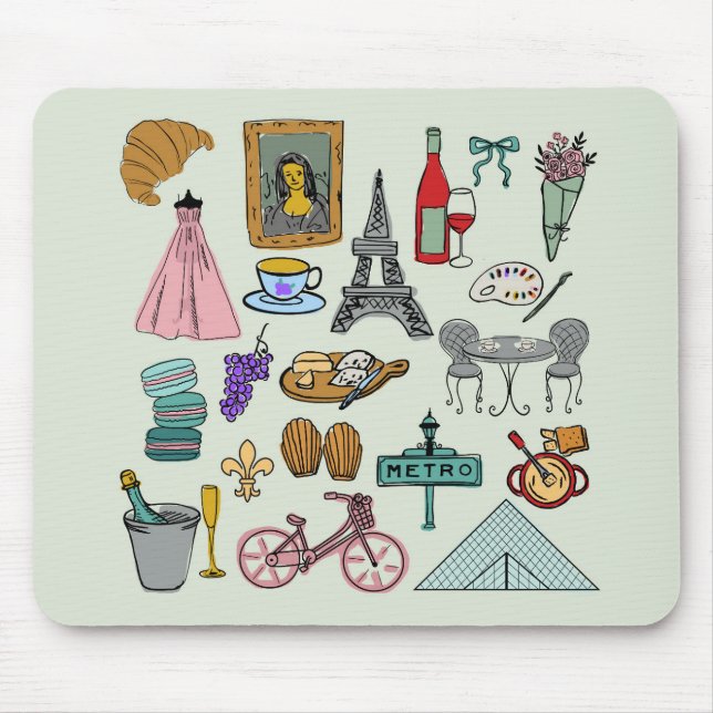 Romantic Paris Mouse Pad (Front)