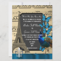 Romantic Paris, peacock and butterflies wedding