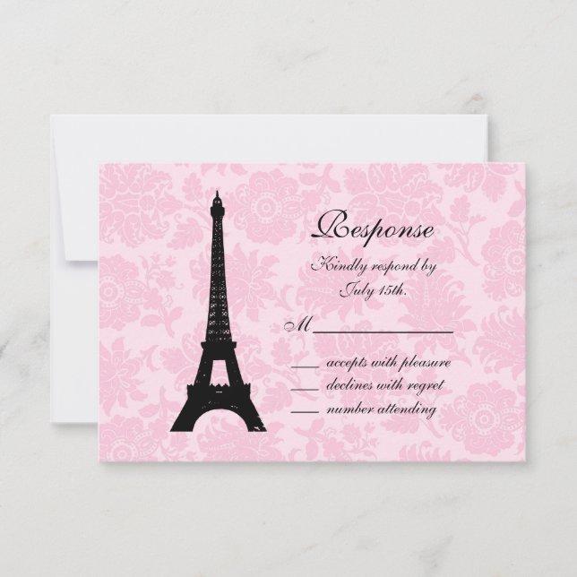 Romantic Paris RSVP Card (Front)