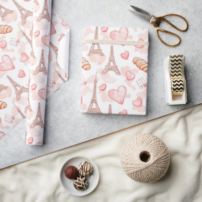 Romantic Paris-Themed Wrapping Paper (Crafts)