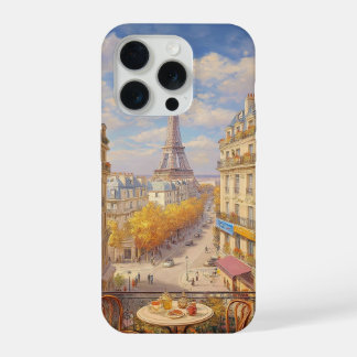 Romantic Parisian Balcony View Oil Painting iPhone 15 Pro Case