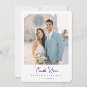 Romantic Pastel Blue Photo Thank You Card
