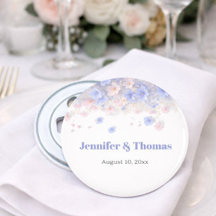 Romantic Pastel Cottagecore Wildflowers Wedding Bottle Opener