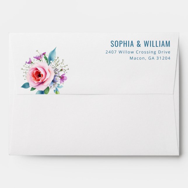 Romantic Pastel Floral Arrangment Envelope (Back (Top Flap))