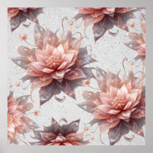 Romantic Pastel Floral Illustration – Modern Wall  Poster