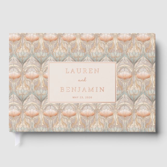 Romantic Pastel Floral Motions Guest Book (Front)