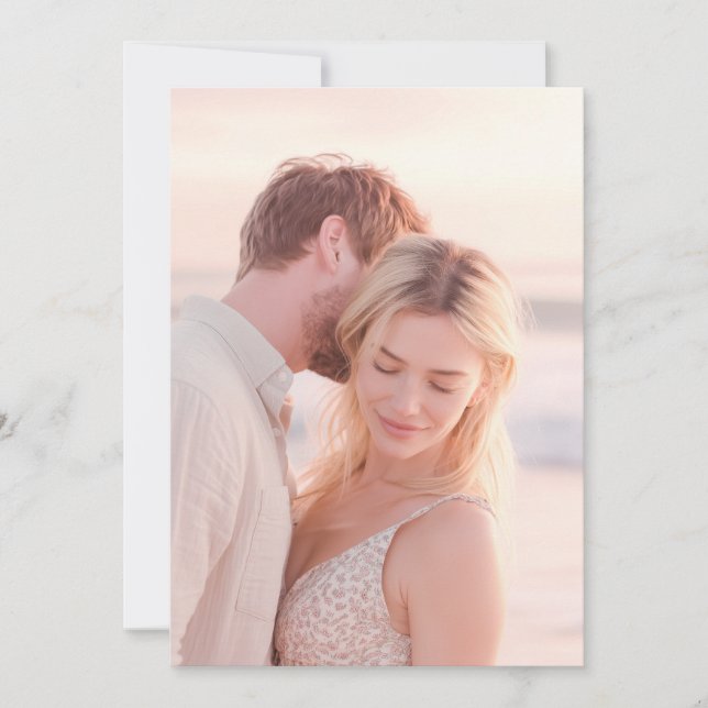 Romantic Pastel Floral Photo Invitation (Front)