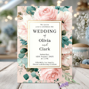 Romantic Pastel Floral Wedding Invitation
