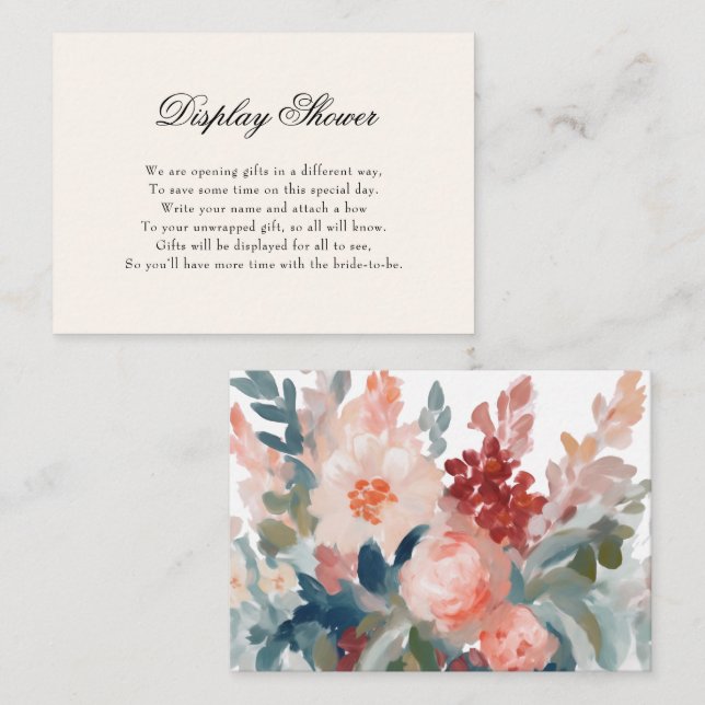 Romantic Pastel Flower Bridal Shower  Enclosure Card (Front/Back)