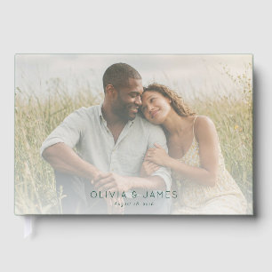 Romantic Pastel Green Photo Guest Book