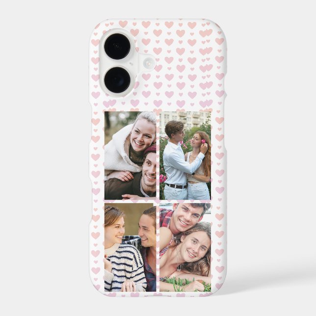 Romantic Pastel Heart Couple Love Photo Collage  (Back)