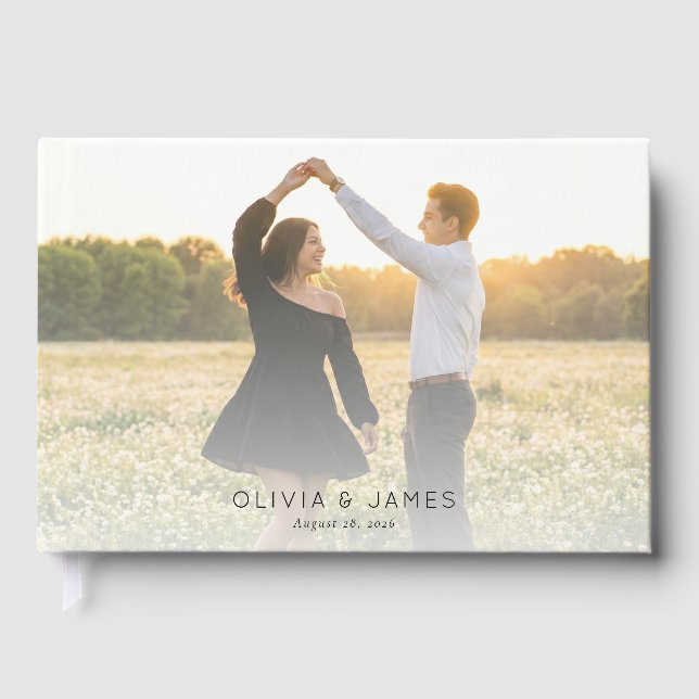 Romantic Pastel Outdoor Photo Guest Book (Front)