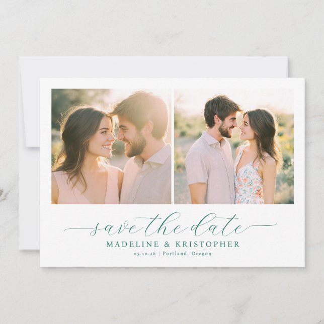 Romantic Pastel Photo Collage Save The Date (Front)