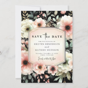 Romantic Pastel Pink Floral Wedding Save The Date