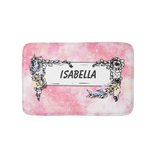 Romantic Pastel Pink Glitter Bath Mat