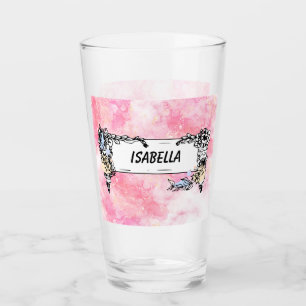 Romantic Pastel Pink Glitter Glass