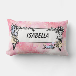 Romantic Pastel Pink Glitter Lumbar Cushion