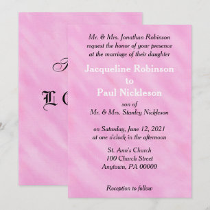 Romantic Pastel Pink Watercolor Wedding Invitation
