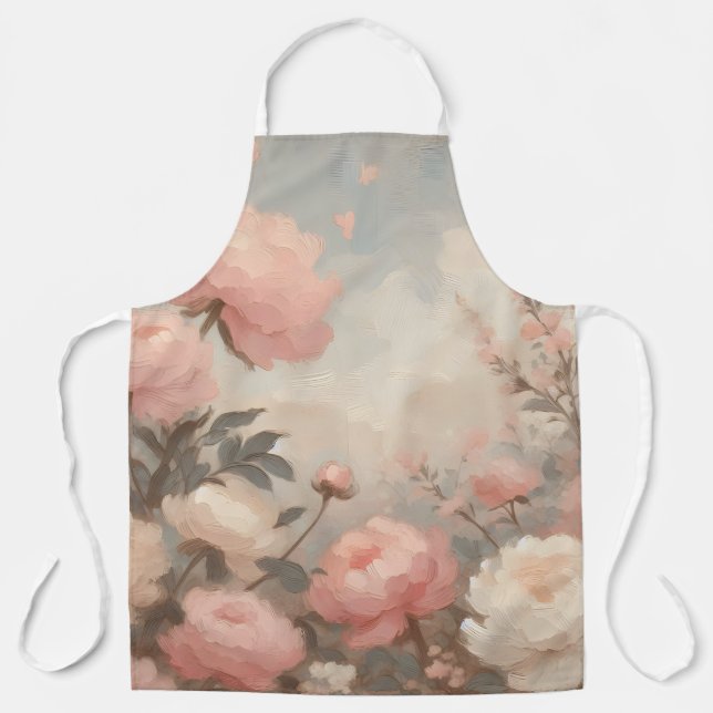 Romantic Pastel Valentine Bouquet Apron (Front)