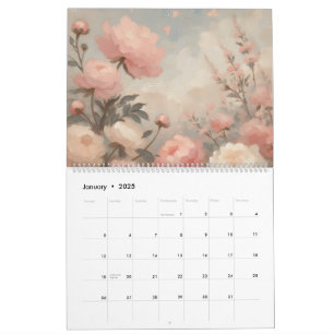 Romantic Pastel Valentine Bouquet Calendar