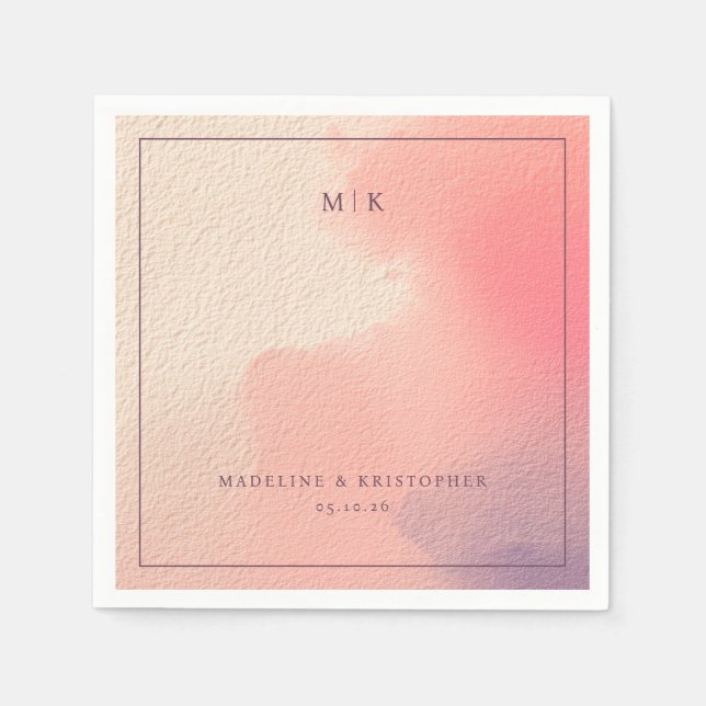 Romantic Pastel Watercolor Gradient Napkin (Front)