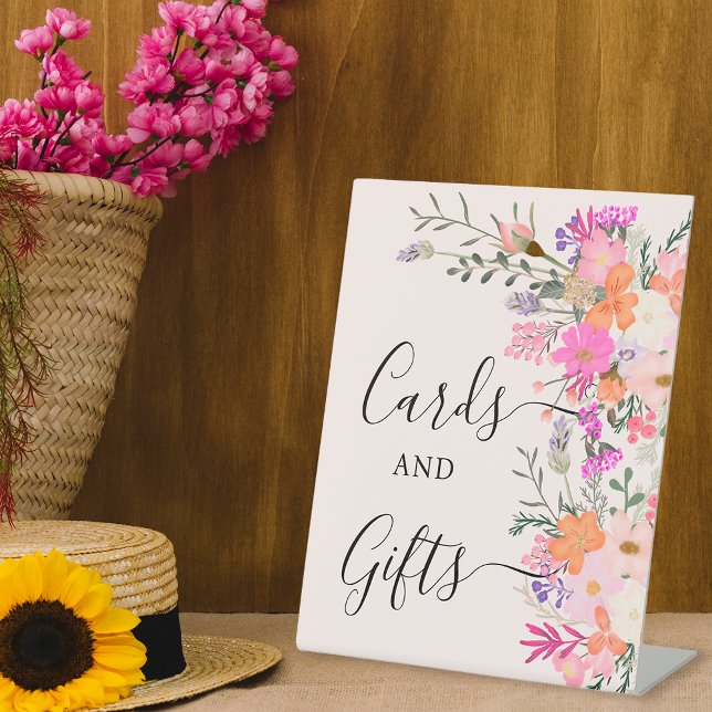 Romantic pastel wild flowers  bridal shower sign (Romantic pastel wild flowers bridal shower sign)