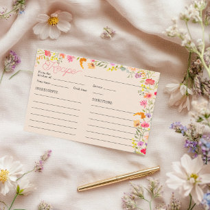 Romantic Pastel Wildflower Bloom bridal recipe  Invitation