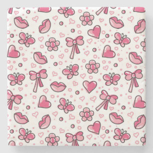 romantic pattern stone coaster