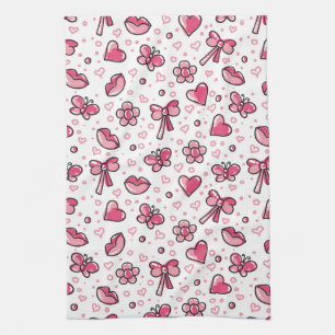 romantic pattern tea towel