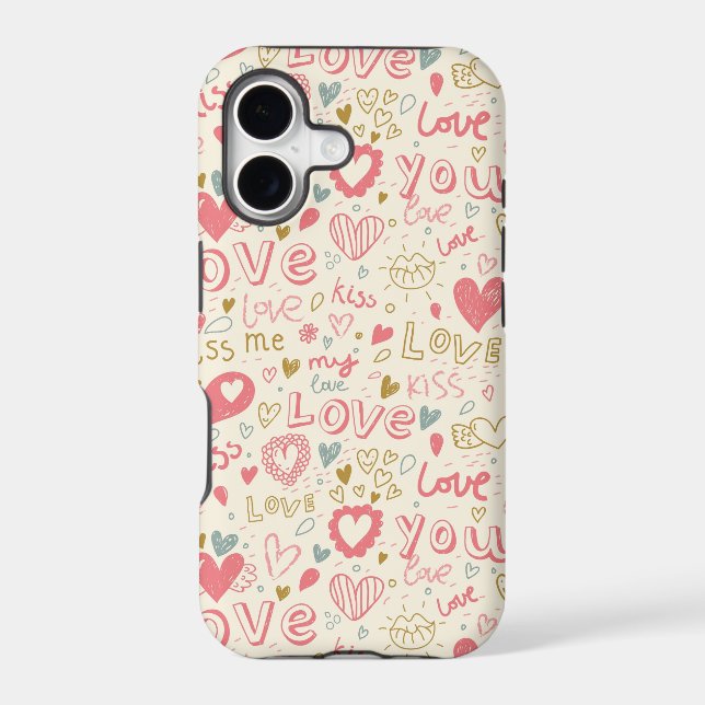 Romantic Pattern with Hearts and Lips (Back)