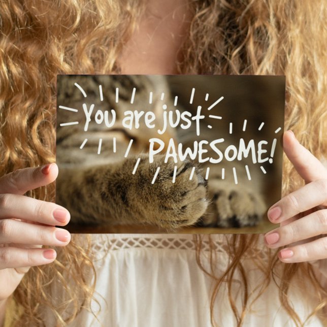 Romantic Pawesome Cat Valentines Postcard (Perfect valentines day card for awesome friends. )