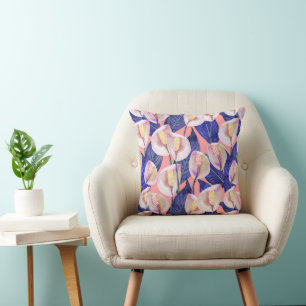 Romantic Peace Lily Pattern Cushion